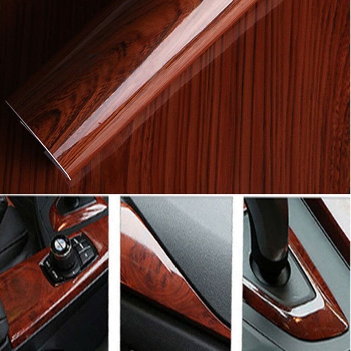 Er 3D Wood Glossy Stiker Wrap Panel Kayu