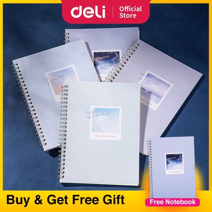 

SALE DELI BUY3 GET4 Spiral Notebook, Soft Cover Notebook, Buku Sekolah