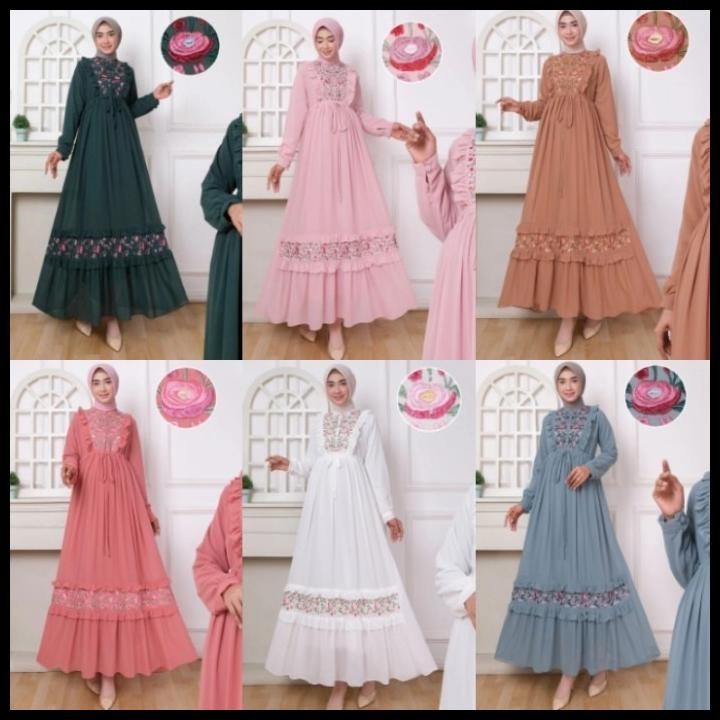 DISKON) BAJU PUTIH POLOS / GAMIS CERUTY BORDIR PUTIH / BAJU GAMIS PUTIH SYARI Silahkan diorder