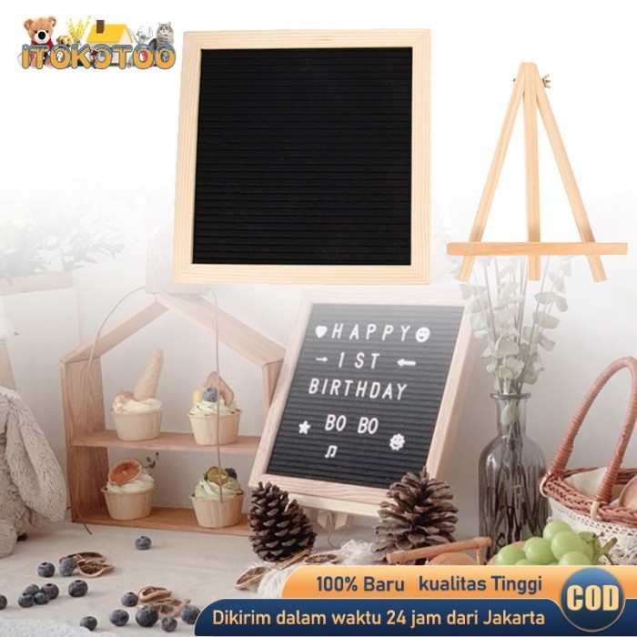 

Full Set Felt Letter Board 25cm Papan Nama Huruf Baby Newborn