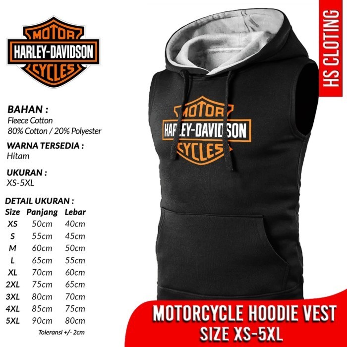 Calaca - Rompi Motor Xs-5Xl Hsclo Harley Davidson Motorcycle Hoodie Jumper Vest
