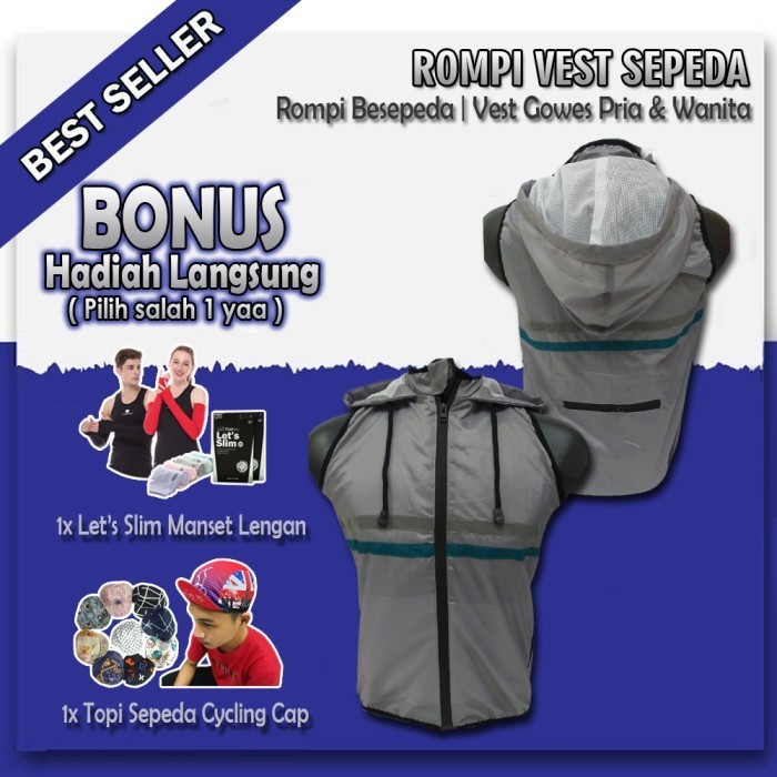 Calaca - Rompi Vest Hoodie Sepeda Lipat Mtb Roadbike Cycling Vest Pria Wanita