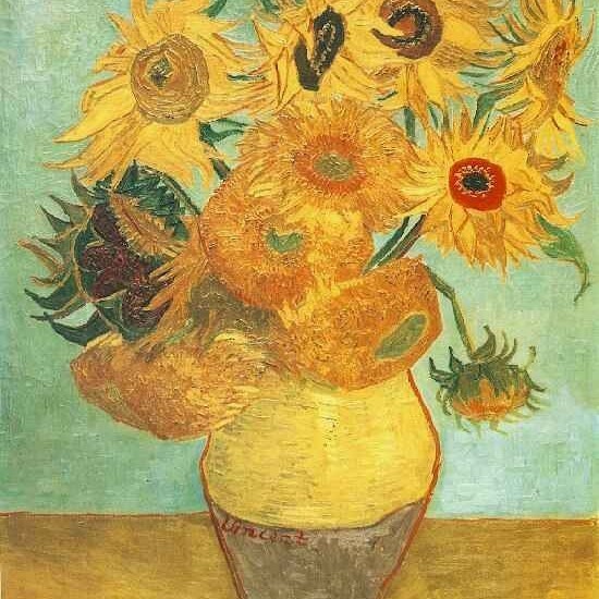 Lukisan Vincent Van Gogh Lausanne Three Sunflowers Painting