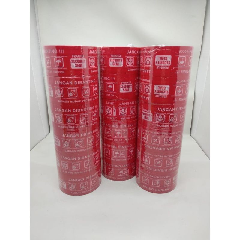 

(GBZ) LAKBAN 1 ROLL FRAGILE / LAKBAN MERAH / LAKBAN JANGAN DIBANTING GOAL TAPE48 MM X 100 YARD
