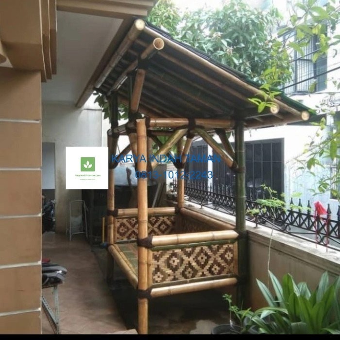 Saung Gazebo Bambu Minimalis-Saung Gazebo Bambu