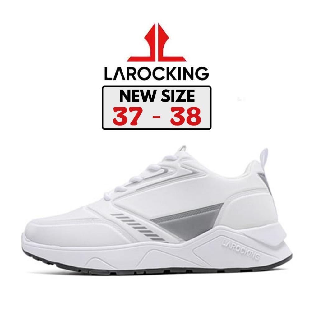 LAROCKING - RAPTOR PUTIH POLOS | SEPATU SNEAKERS RUNNING GYM SHOES COD