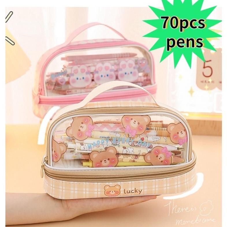 

TEMPAT PENSIL BESAR,TRANSPARAN PVC PENCIL CASE, TAS PENSIL MURID LUCU,KOTAK PENSIL ANAK ESTHETIS SHOPEE