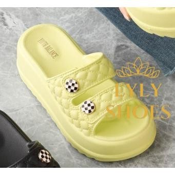 SANDAL SELOP KARET JELLY WANITA IMPORT BALANCE HAK TINGGI 6018 COD