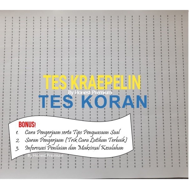 

Kertas Kraepelin - Tes Kraepelin / Tes Koran A3 (10 Lembar) PROMO