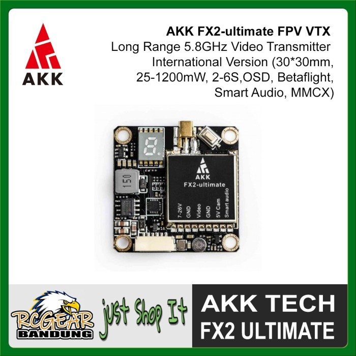 AKK FX2 ULTIMATE VTX ANALOG 5.8G 1200MW 30X30MM VIDEO TRANSMITTER