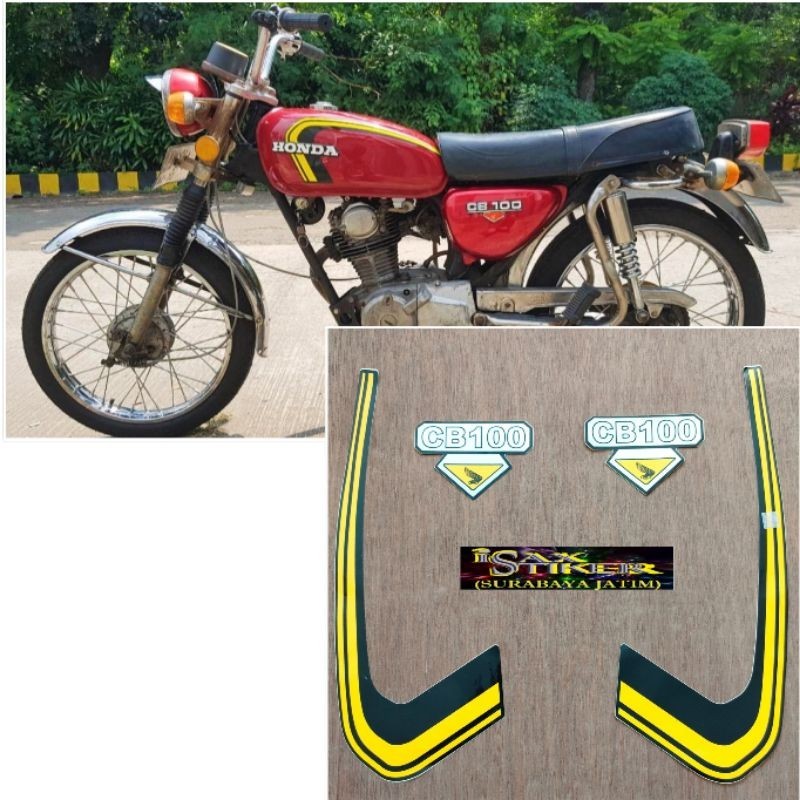 Striping Original Honda CB 100 jadul old tahun lama