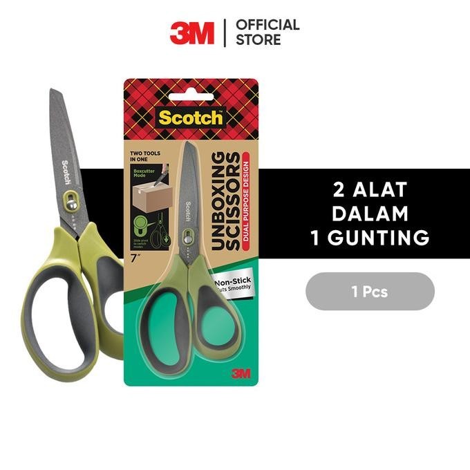 

Terbaik 3M Scotch Non Sticky Unboxing Scissors 1487Ns / Green 7 Inch / Gunting