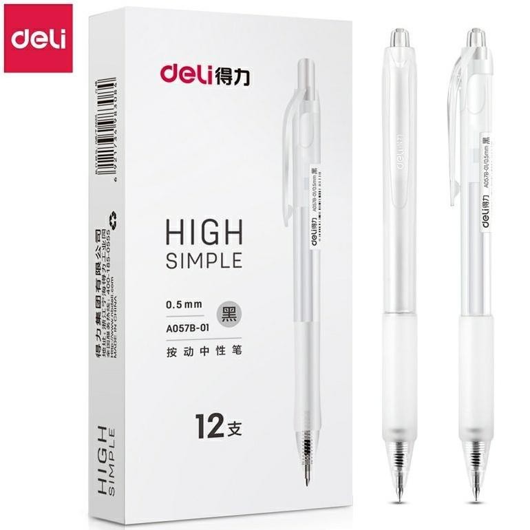 

Deli Gel Pen Retractable Pulpen Cetek Transparan Model Elegan 0.5Mm A057B-01 Tithymimootu