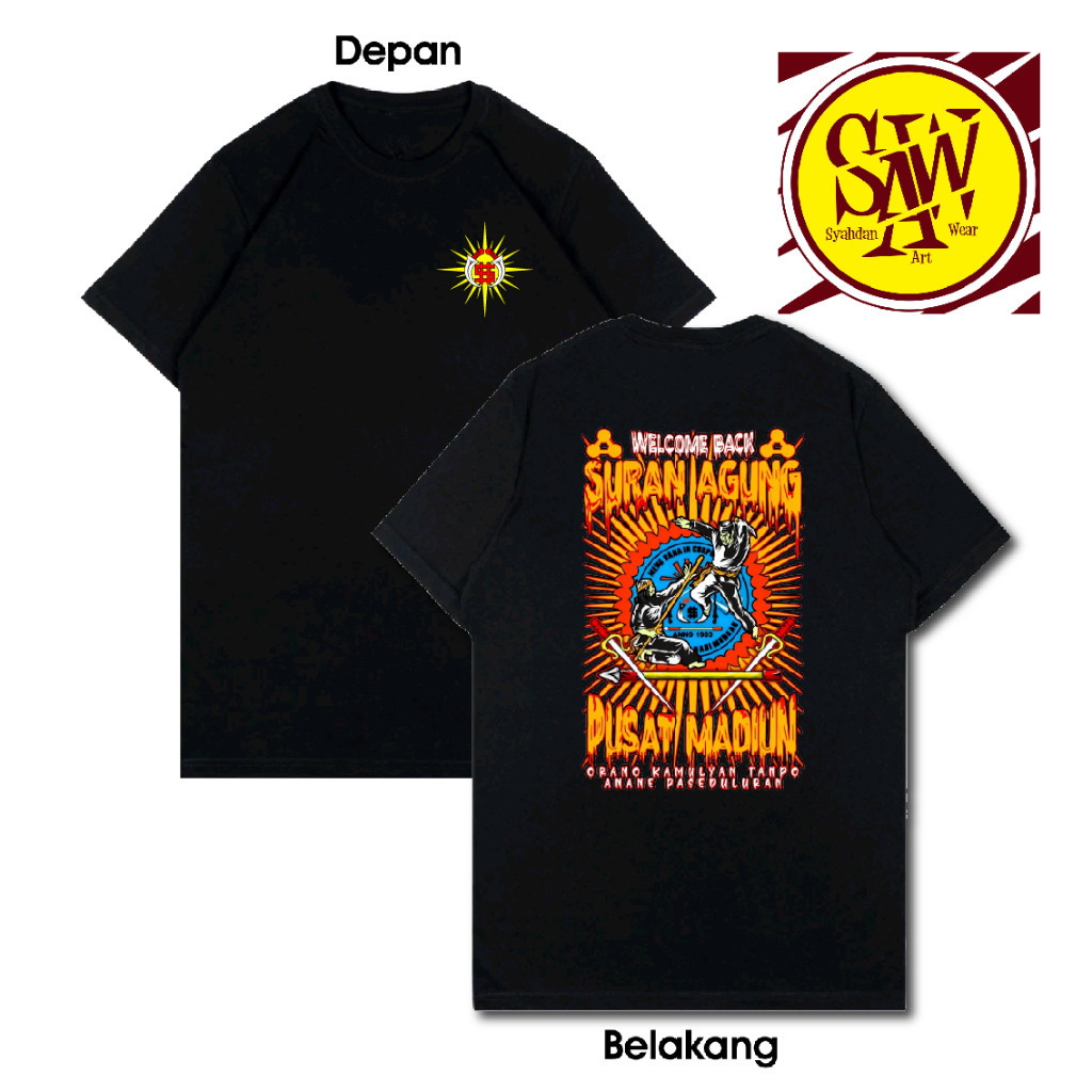 KAOS WELCOME BACK SURAN AGUNG PUSAT MADIUN KAOS PSHW TUNAS MUDA LOGO DEPAN SINAR SYAHDAN 15
