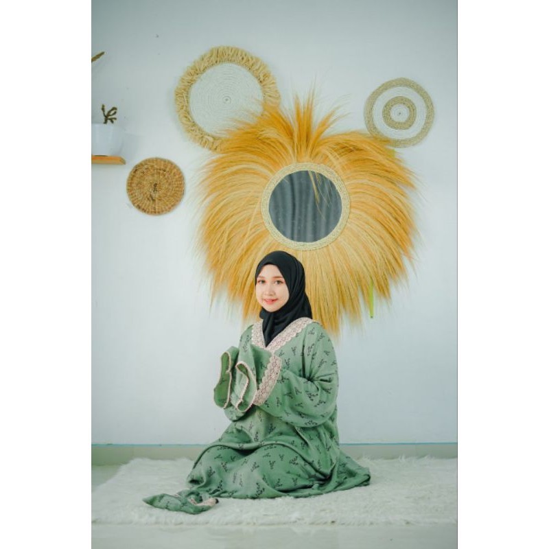 ABAYA SANTORINI PRINT MUKENA ABAYA TRAVELLING DEWASA SANTORINI PRINT SIZE L 354