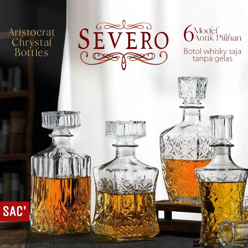 FREE SHIPPING / READY BALI SEVERO WHISKEY DECANTER WINE BOTTLE BOTOL KACA TEMPAT MENYIMPAN SIMPAN AI