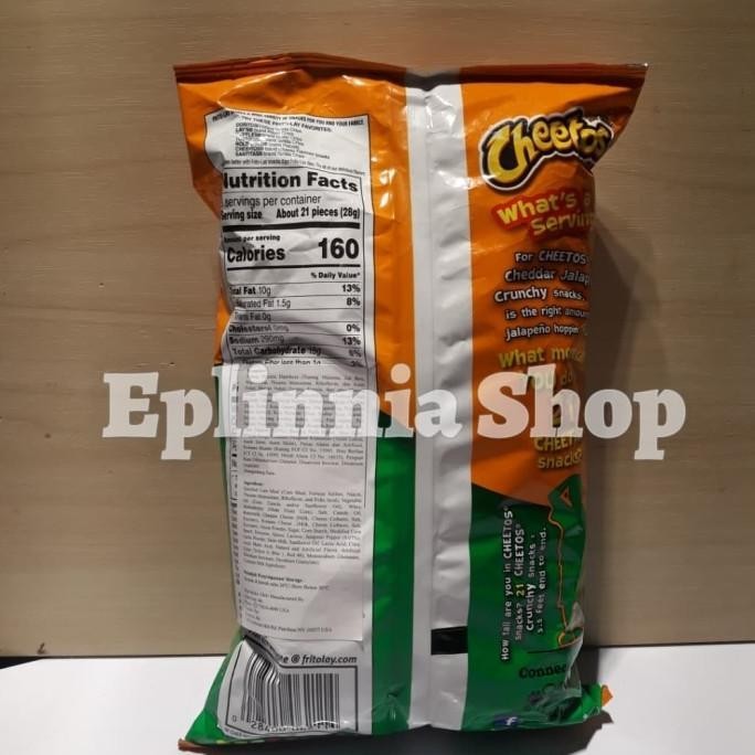 

READY STOCK FRITOLAY CHEETOS CRUNCHY CHEEDAR JALAPENO CHEESE FLAVORED SNACK 80Z !!!!!