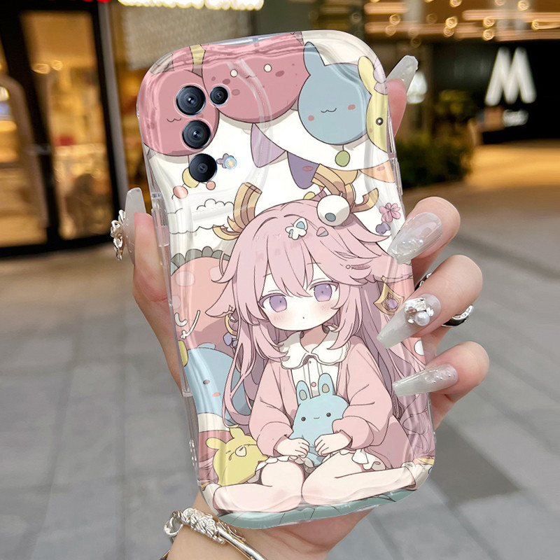 Casing Hp OPPO Reno 5 4G Reno 5 5G Reno 5K 5G Case Casing lembut sarung HP pola gadis manis Kesing p