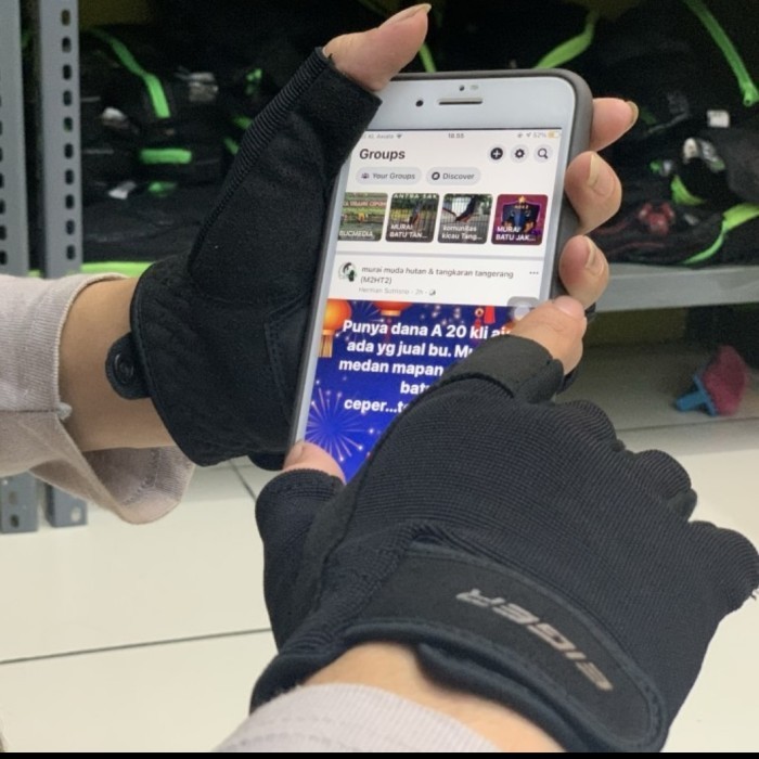 Sarung Tangan Motor Eiger Glove Half Original