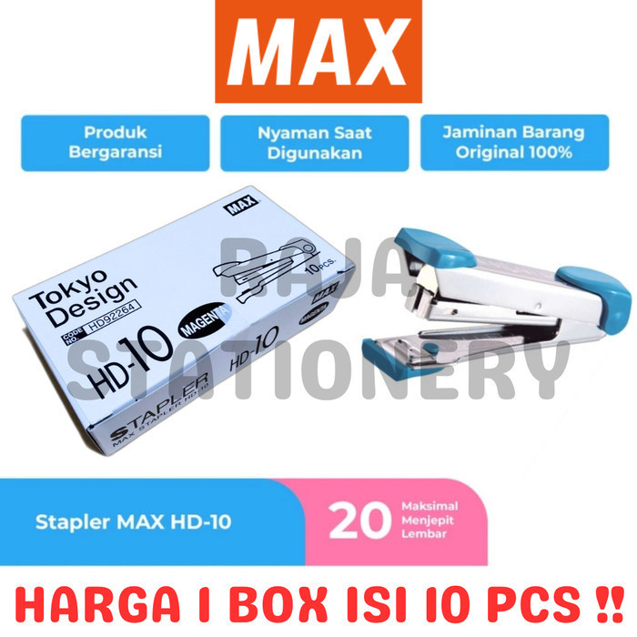 

Asli Max Stapler Hd10 Tokyo Design Stepler Max Hd-10 Jepretan [10Pcs] Premium