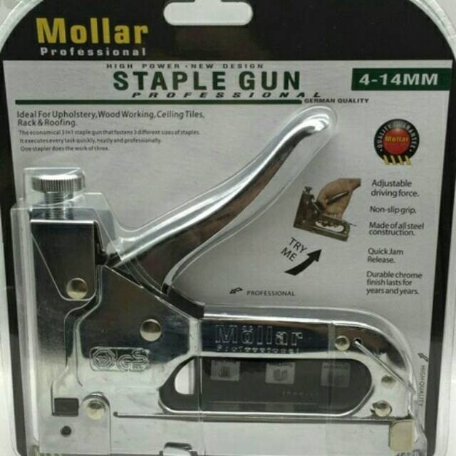 

New Staple Gun Tembak Staples Stepler Hekter Mollar 3In1 Jok Kulit Kardus Harga Spesial