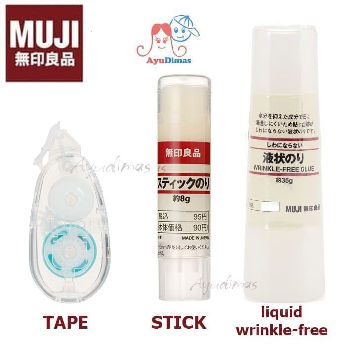 

Restock Muji - Glue Stick / Tape / Wrinkle Free - Lem Stik / Perekat Cair Best Seller