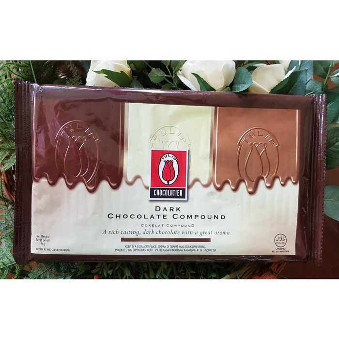 

Ready TULIP Dark Chocolate Compound 1 kg - TULIP Coklat Compound Dark