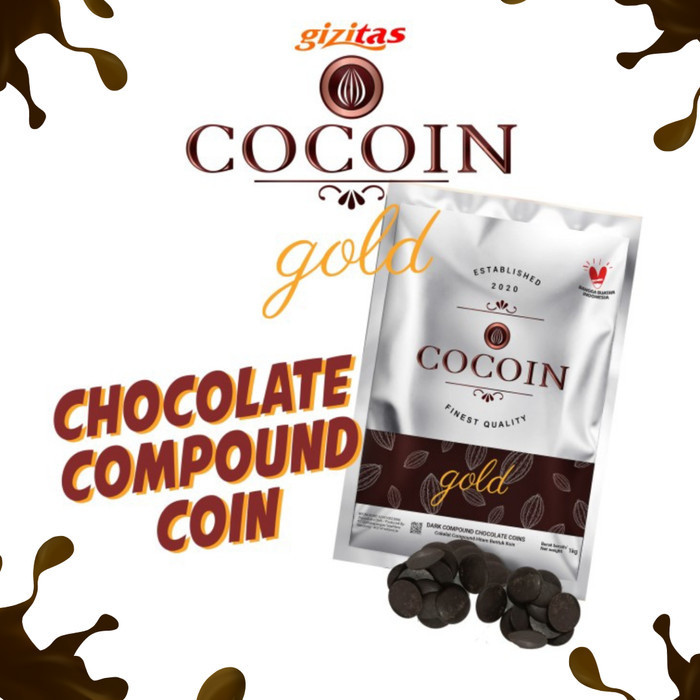 

Ready COCOIN GOLD DARK COMPOUND - Dark Compound Chocolate Coin 1 KG