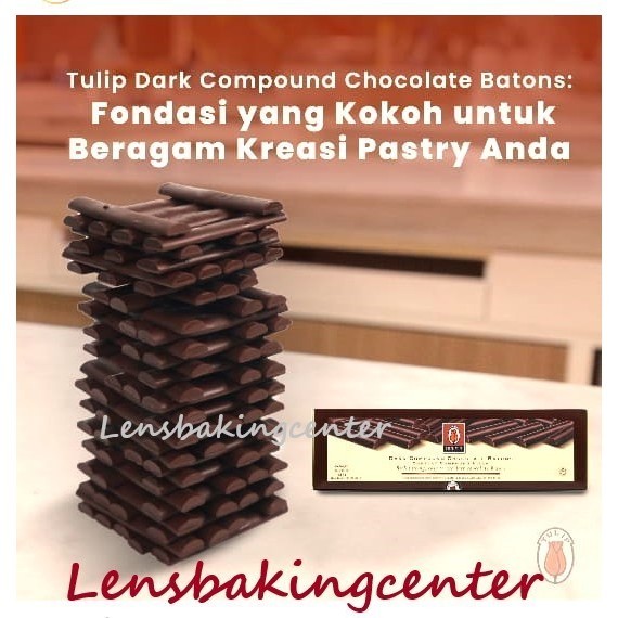 

Ready Tulip Dark Compound Chocolate Batons/Cokelat Stik Compound Baton 1.5kg