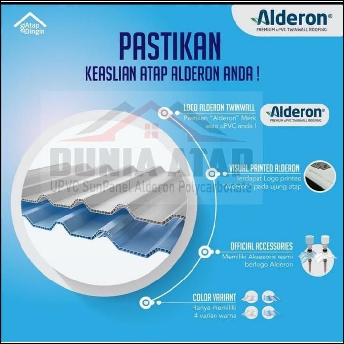 Atap Upvc Alderon R830 Double Layer 10Mm - Panjang 3.5 Meter