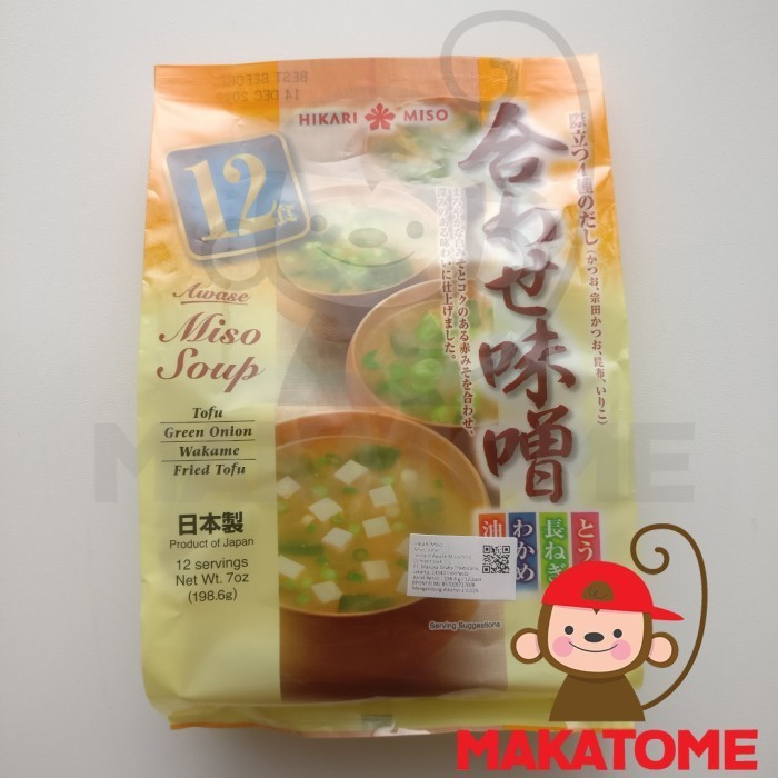 

Ready Hikari Miso Awase Miso 12 Shoku porsi jepang sup instant instan soup