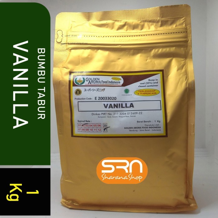 

Ready BUMBU TABUR 1 KG RASA VANILA VANILLA HALAL KEMASAN ALU ZIP LOCK