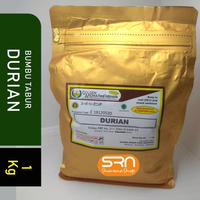 

Ready BUMBU TABUR 1 KG RASA DURIAN HALAL DIJAMIN ENAK KEMASAN ALU ZIP LOCK