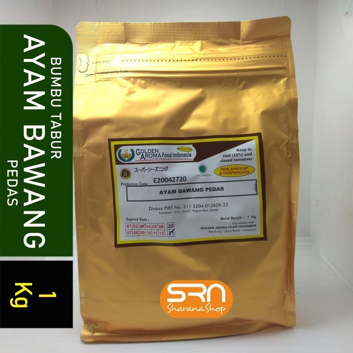 

Ready BUMBU TABUR 1 KG RASA AYAM BAWANG PEDAS HALAL, KEMASAN ALUM ZIP LOCK