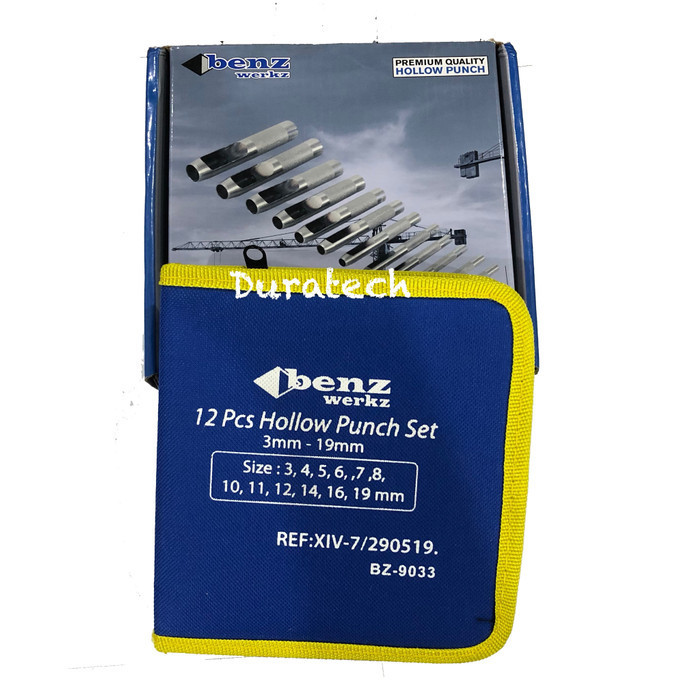 

Hollow Punch Sets 12Pcs / Betel Plong Set / Pembolong Plat Benz Werkz