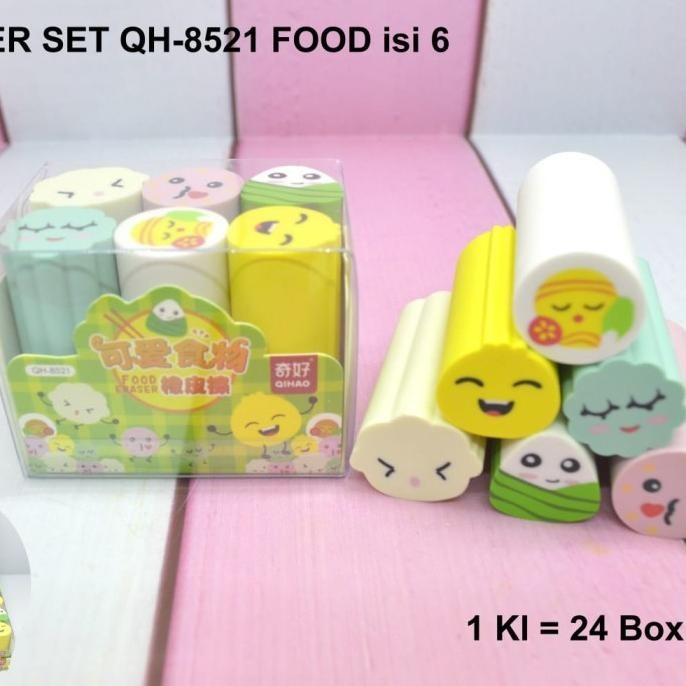 

penghapus pensil set food isi 6