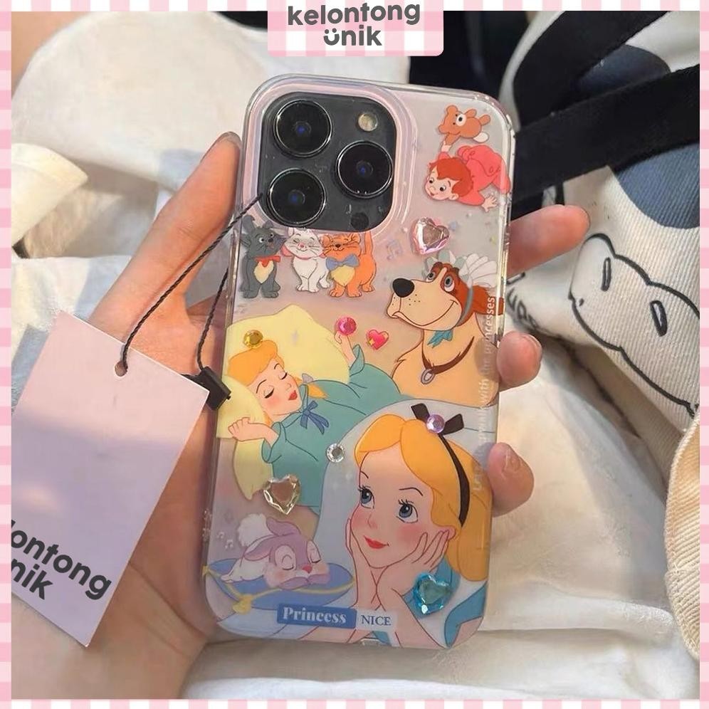 Princess Acrylic Case with DIY Sticker - Hardcase/ Casing HP for iPhone XR 11 12 13 14 15 PRO PROMAX