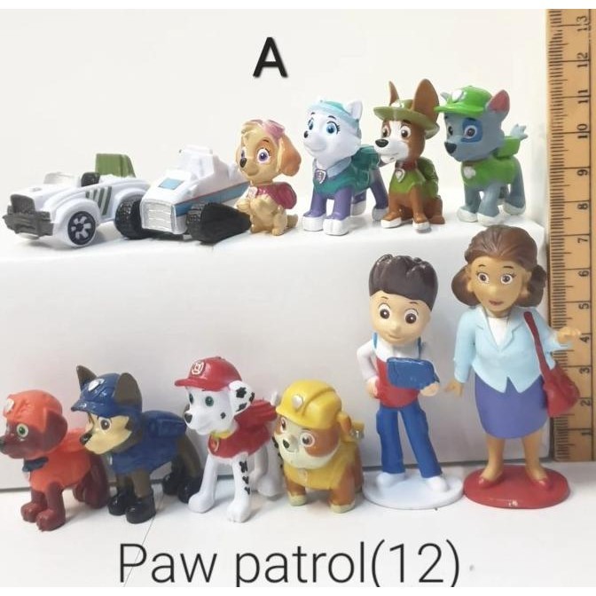 action figure paw patrol set isi 12 pc kode a