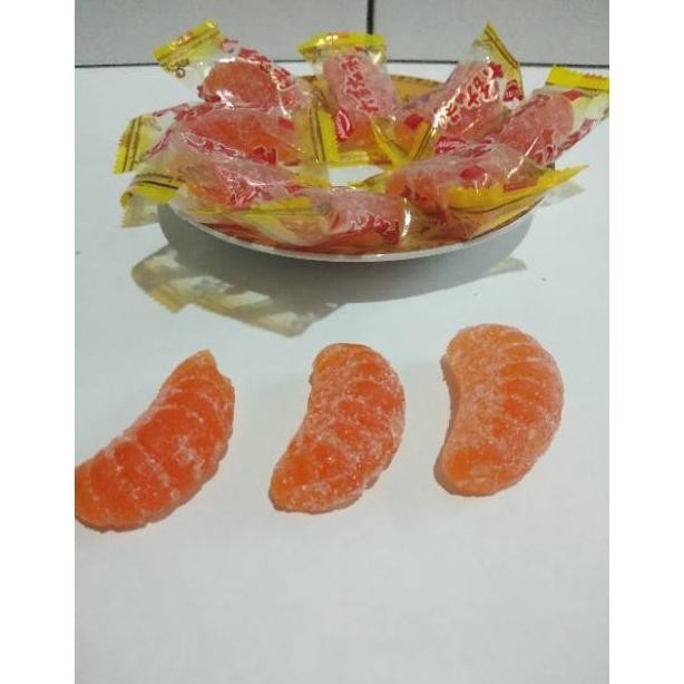 

Permen Manisan Jelly Jeruk / Jelly Hongmao Manisan / Permen Jeli Rasa Jeruk (Mandarin Orange Jelly Candy) Halal Permen Lunak Rasa Jeruk 500Gr Manisan Orange Jelly Can