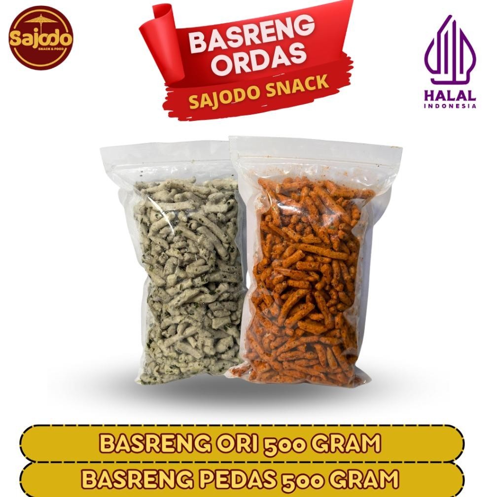 

Basreng Ordas ( Ori 500Gram, Pedas 500Gram) Sajodo