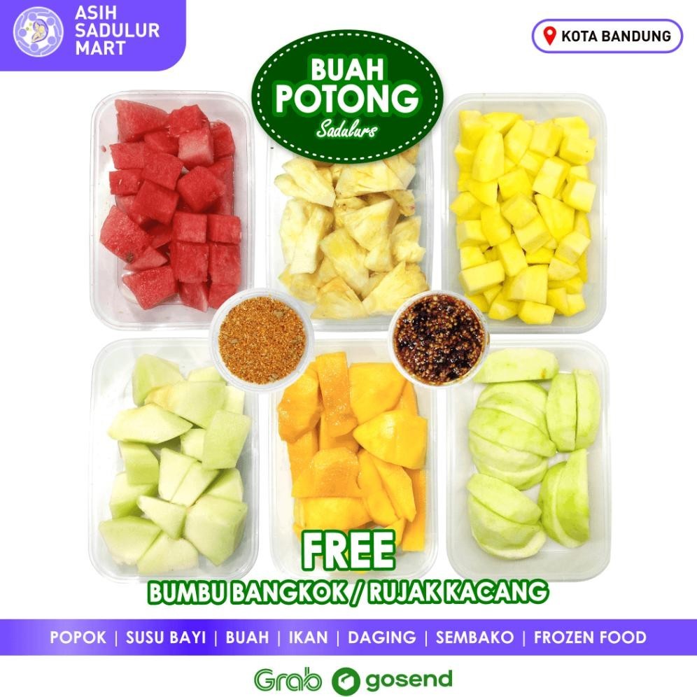 

Aneka Buah Potong +- 300Gr Dan Rujak Bandung Promo (Mangga, Buah Naga, Nanas, Pepaya, Semangka, Melon, Apel, Pear, Bengkuang, Jambu Kristal) | Asih Sadulur Mart