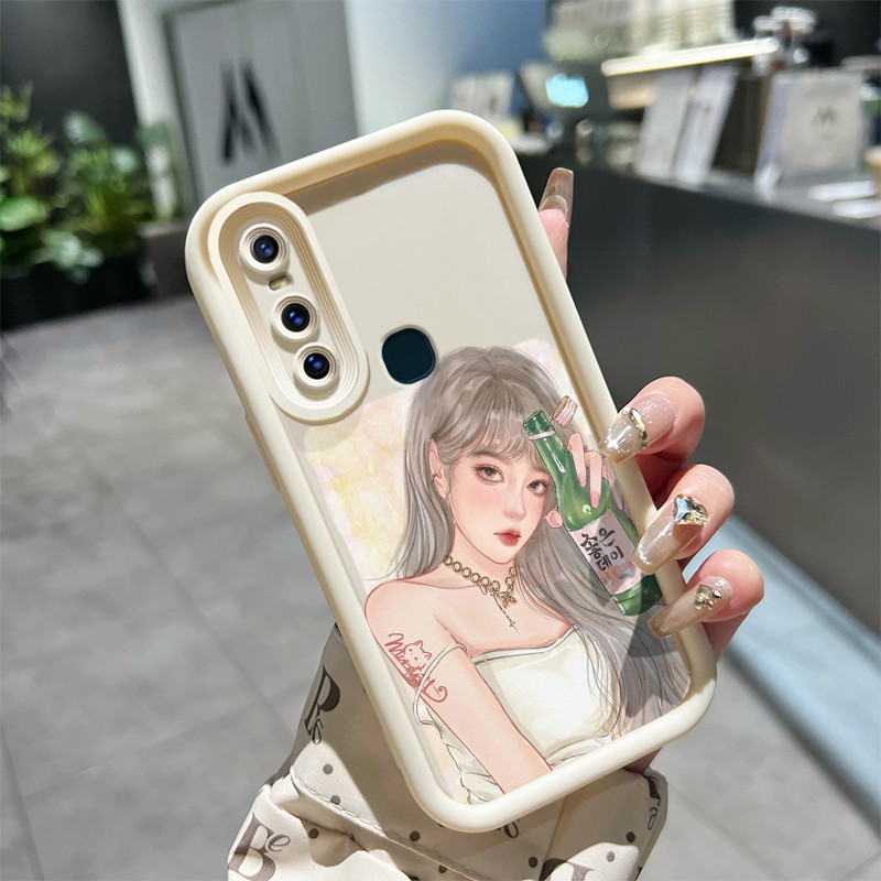 Casing Hp VIVO V15 Case HP pelindung silikon Kesing lunak baru casing ponsel pola Manga perempuan Ko