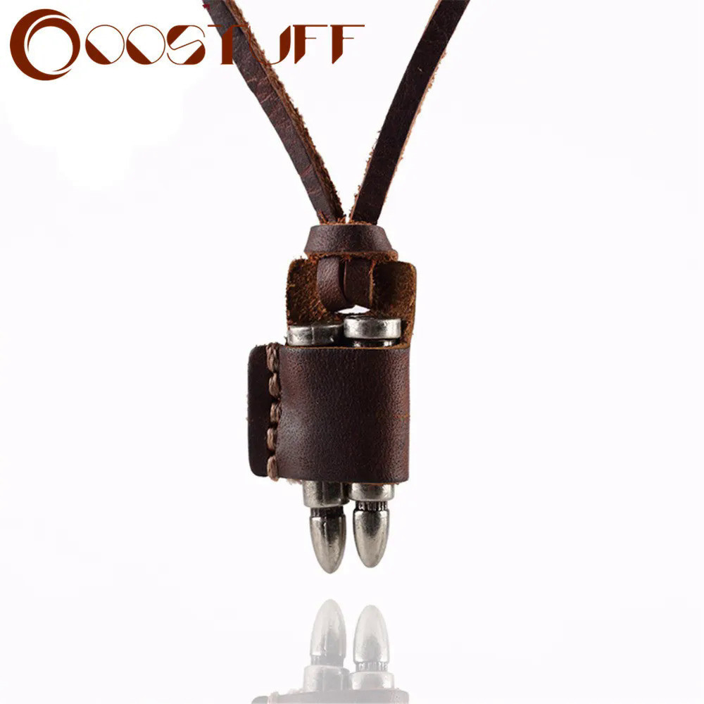 Perhiasan Punk Kalung Pria & Liontin Kalung Maxi Liontin Peluru Antik Kalung Kulit Liontin Kerah Ker