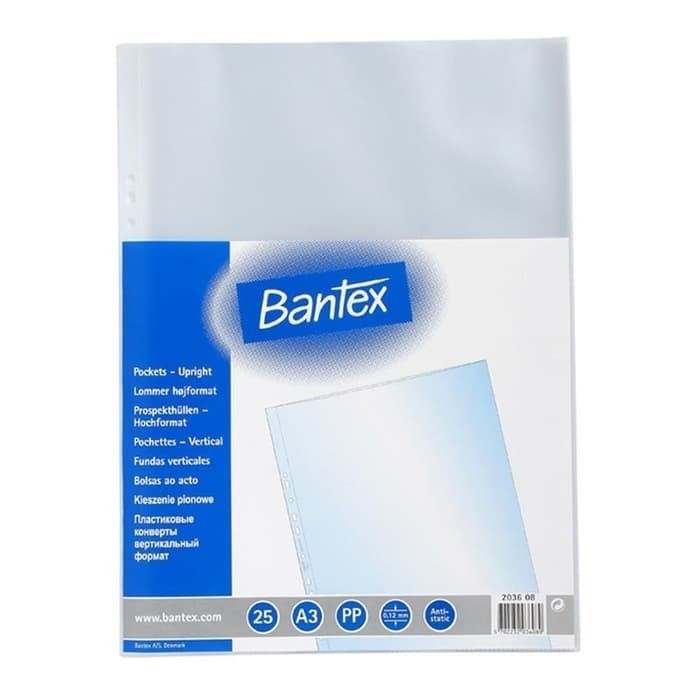 

Fauma PP Pocket / Sheet Protector Folio A3 BANTEX Potrait