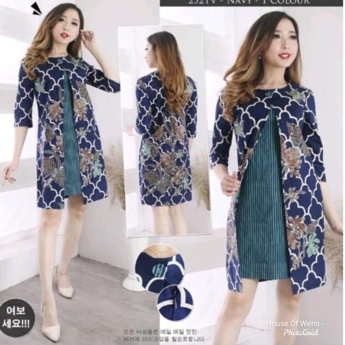 Best Seller Dress Batik Luwen - Baju Batik Luwen - Terusan Batik - Type 8 Pengiriman Cepat