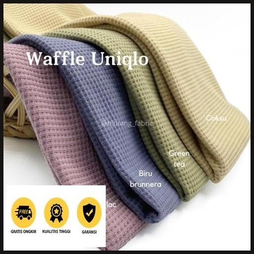 Termurah Kaos Waffle Wafer Lengan Panjang Wanita / Basic Crewneck Polos Sweatshirt Waffel Uniqlo / K