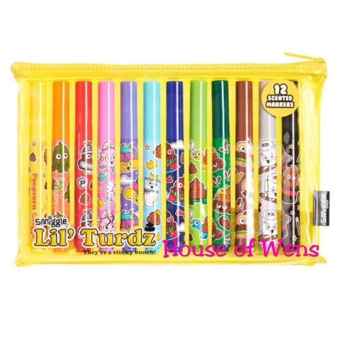 

Smiggle Lil Turdz Scented Marker Pack X12 Original Stok Terbatas