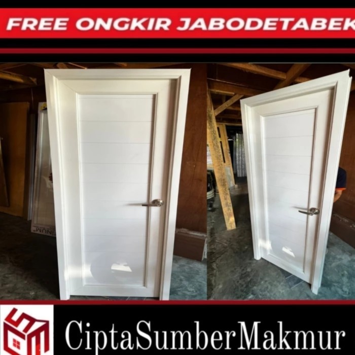 PINTU KAMAR MANDI UPVC MINIMALIS TYPE FULL PANEL PUTIH