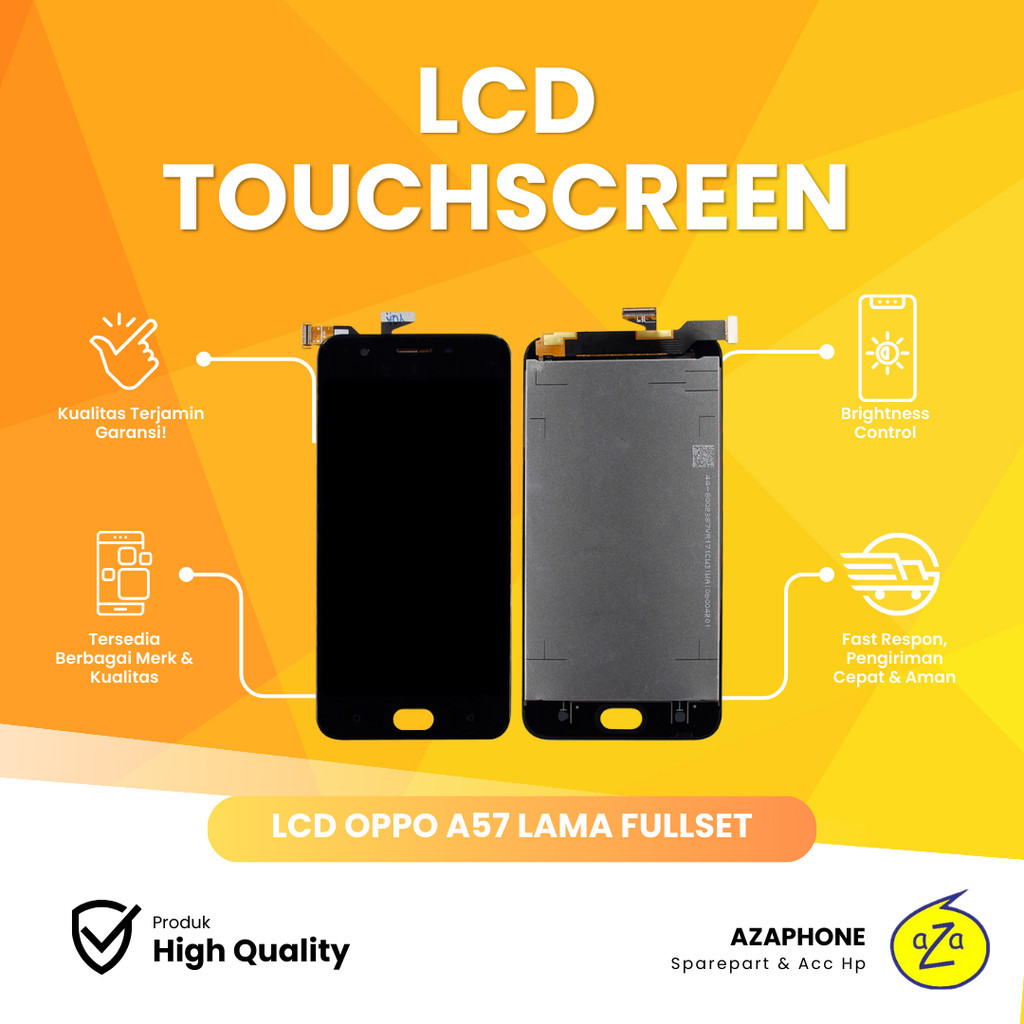 Lcd Oppo A57 Hitam Putih Fullset + Touchscreen