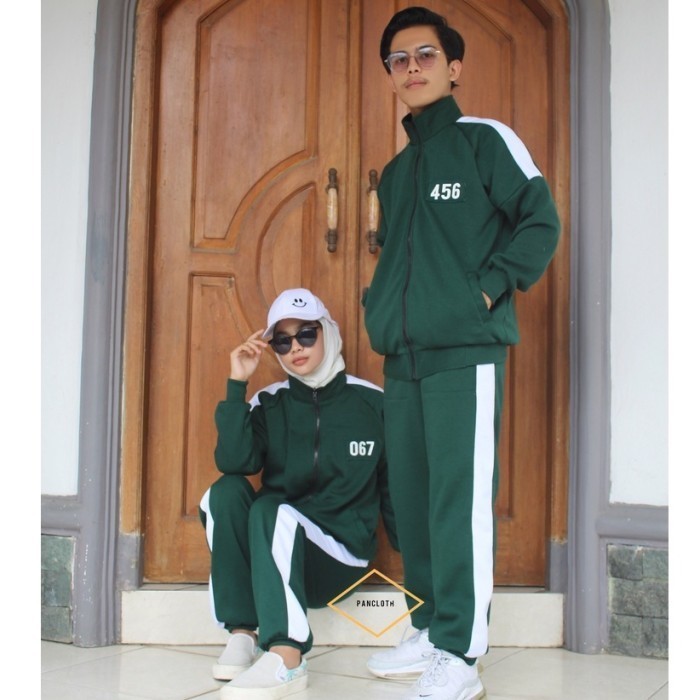 Jaket Squid Game Dewasa Dan Anak Baju Kostum Jaket Olahraga Training S